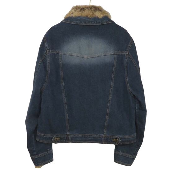 Marvin Richards 1990s Vintage Rabbit Fur Jean Jacket Denim Jacket Large - Picture 2 of 8
